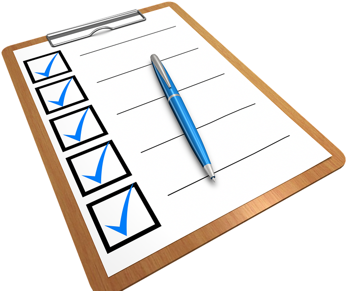 Checklistwith Blue Ticksand Pen PNG with transparent background