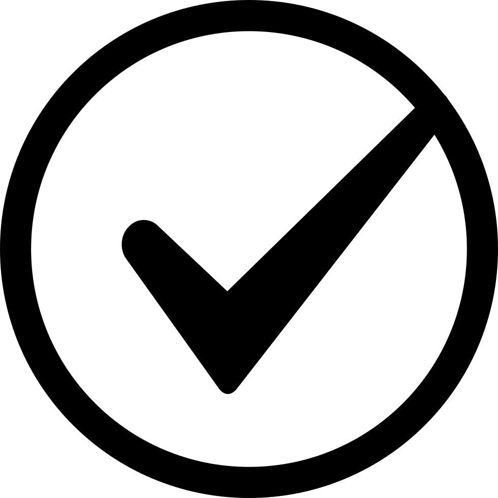Checkmark Symbol Black Background PNG with transparent background