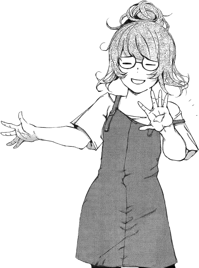 Cheerful Anime Girl Peace Sign PNG with transparent background