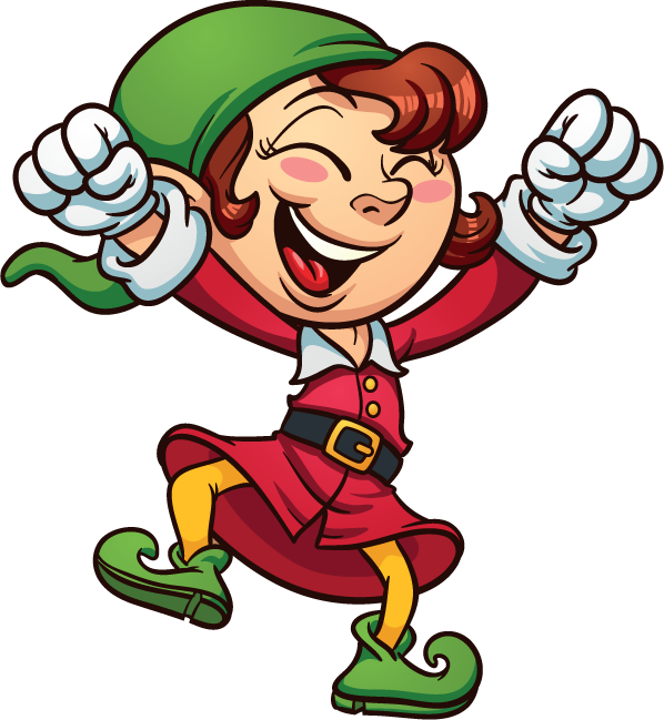 Cheerful Cartoon Elf