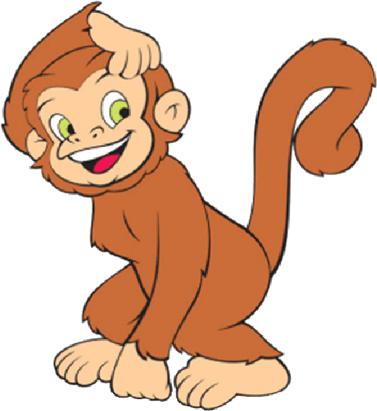 Cheerful Cartoon Monkey