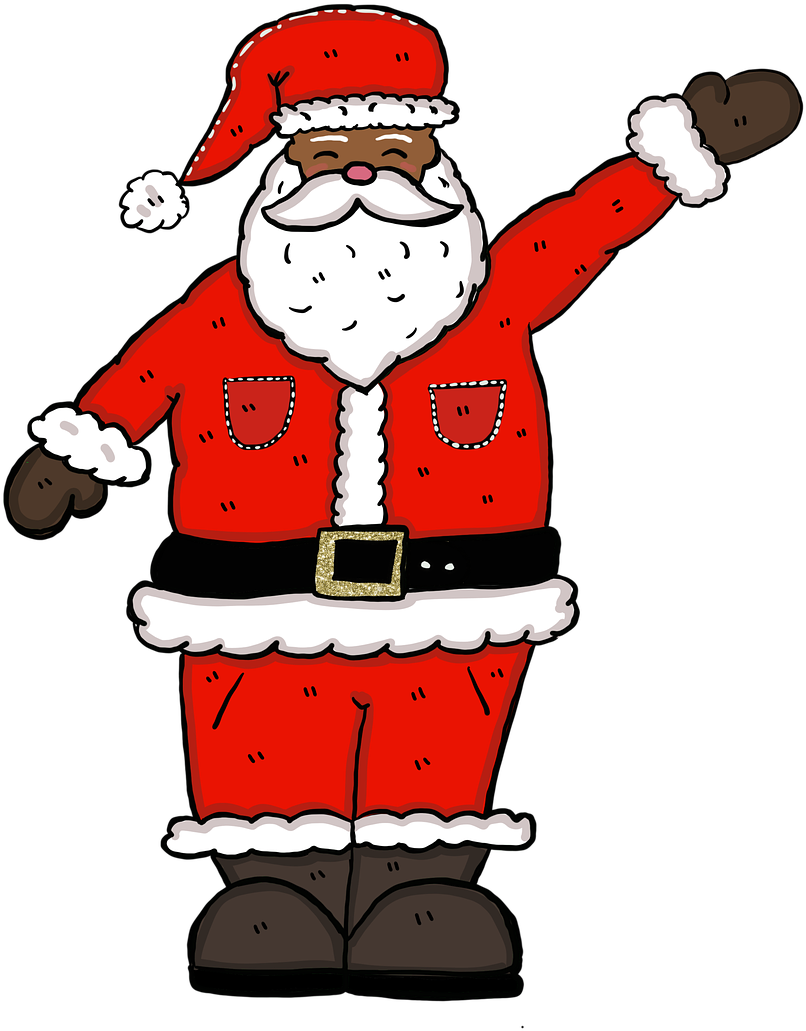 Cheerful Cartoon Santa Waving