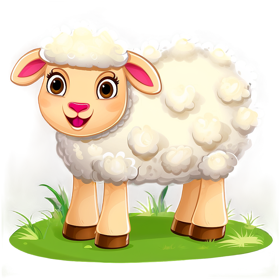 Cheerful Cartoon Sheep Png 7