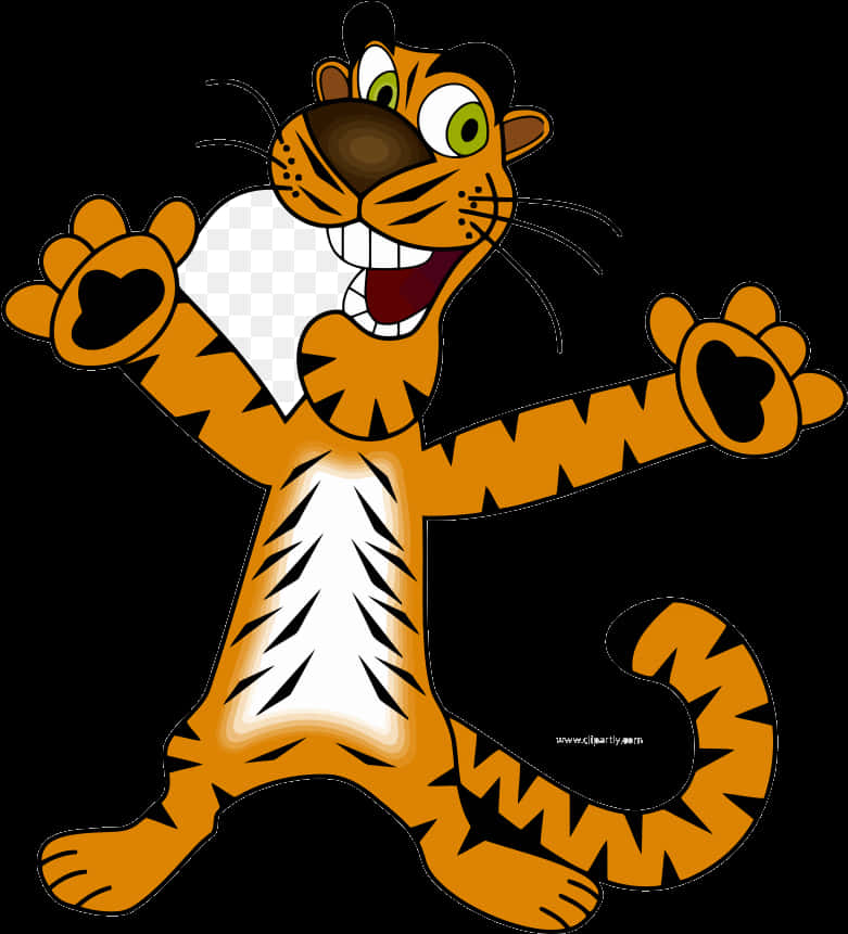 Cheerful_ Cartoon_ Tiger_ Vector