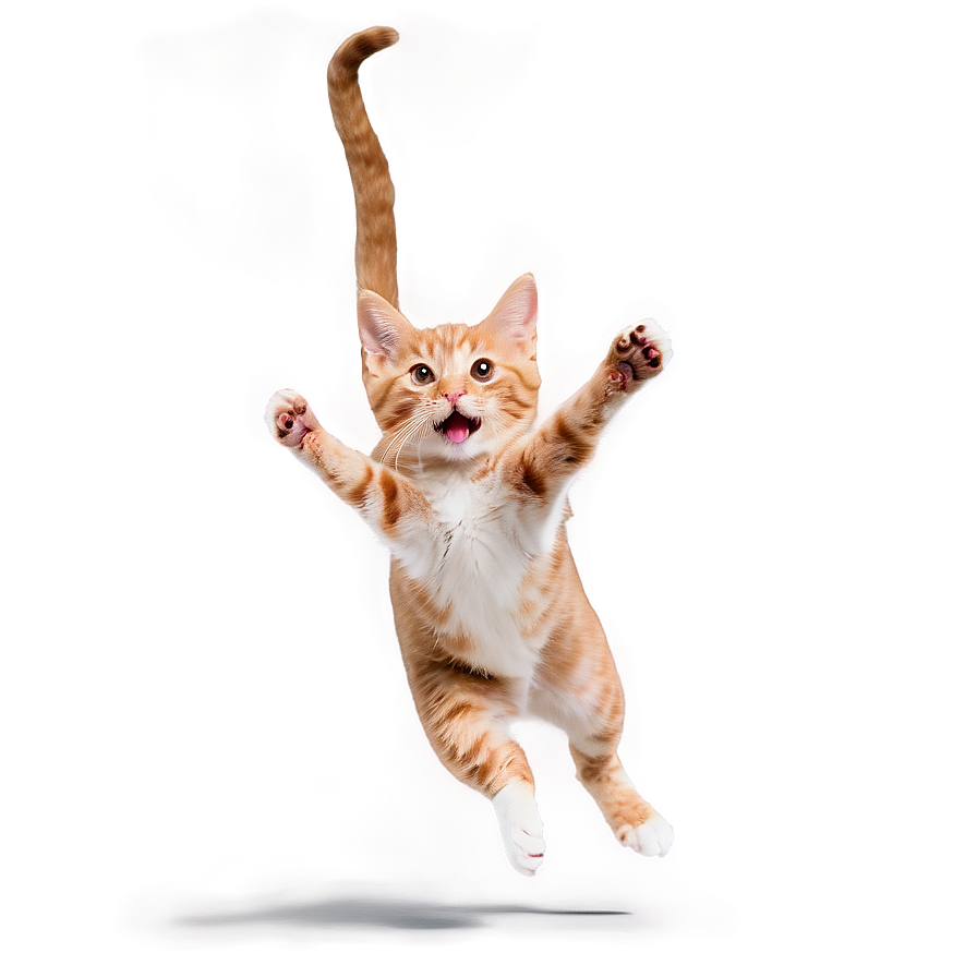 Cheerful Cat Jump Png 06242024