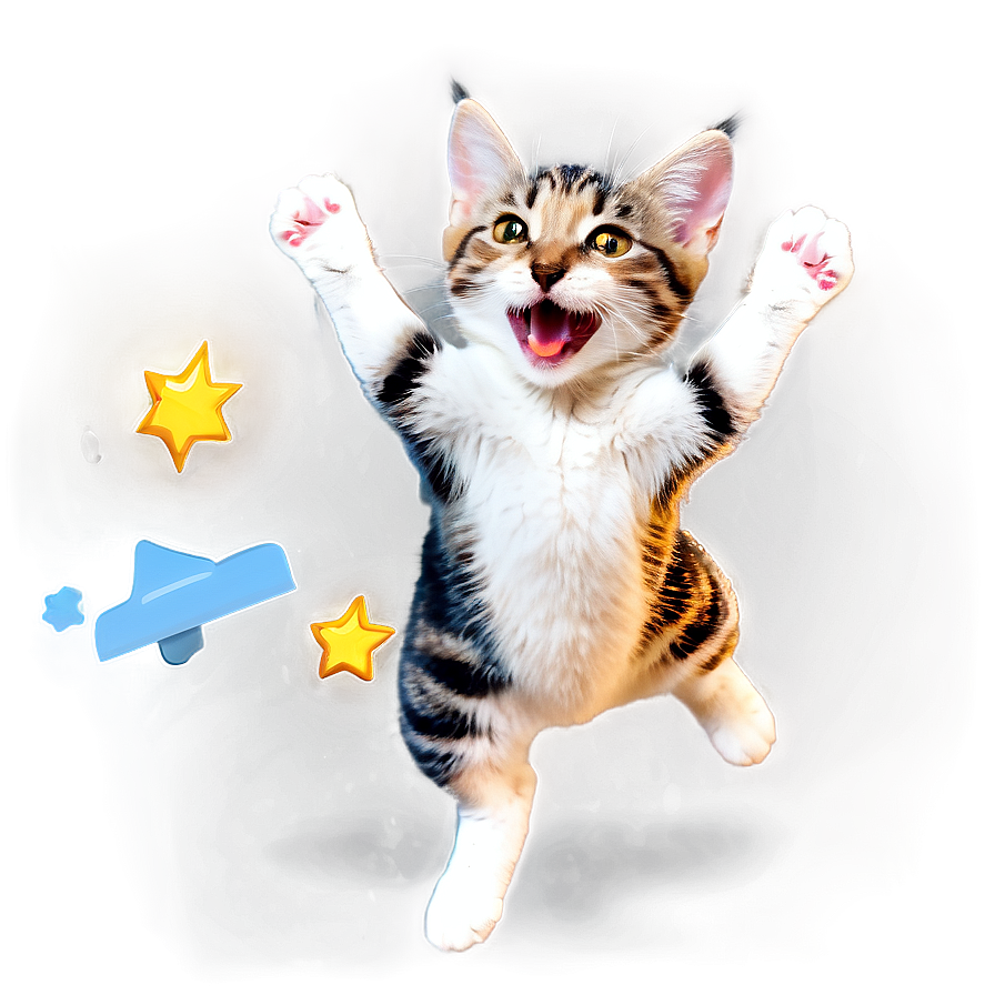 Cheerful Cat Jump Png 21