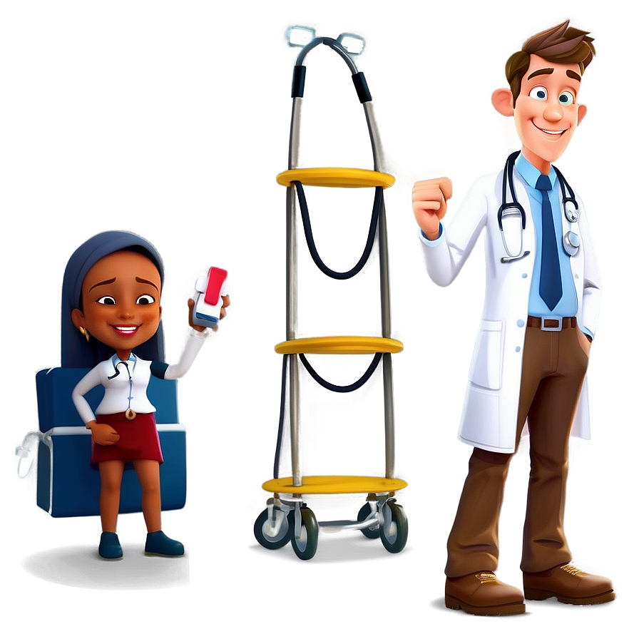 Cheerful Doctor Cartoon Character Png Ssi24