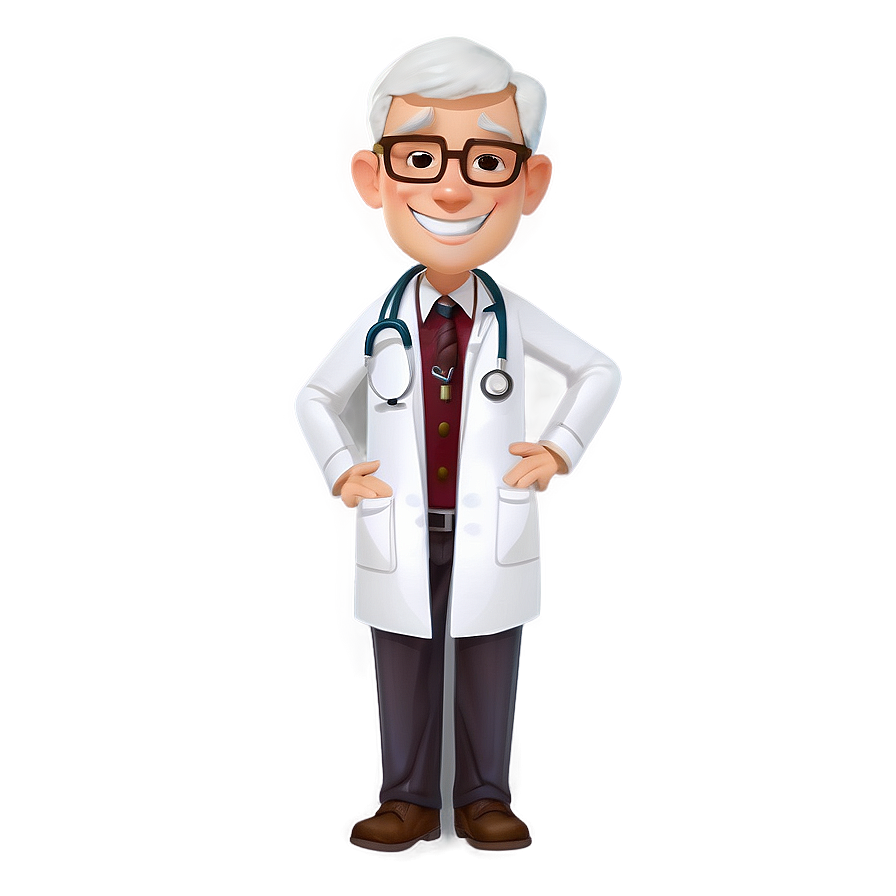 Cheerful Doctor Cartoon Character Png Woj56