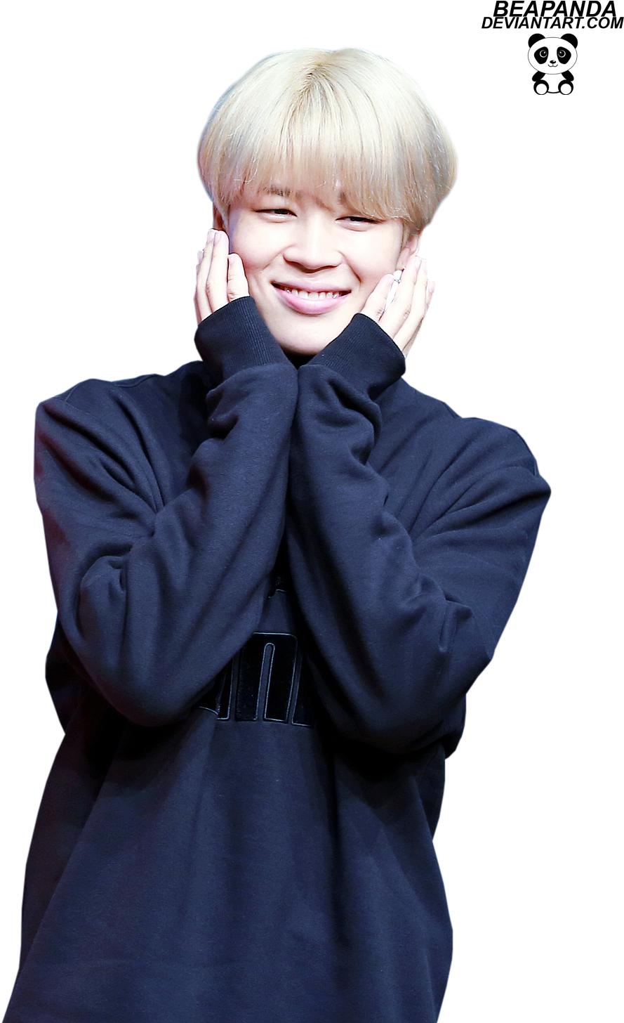 Cheerful Jimin Cute Pose PNG with transparent background