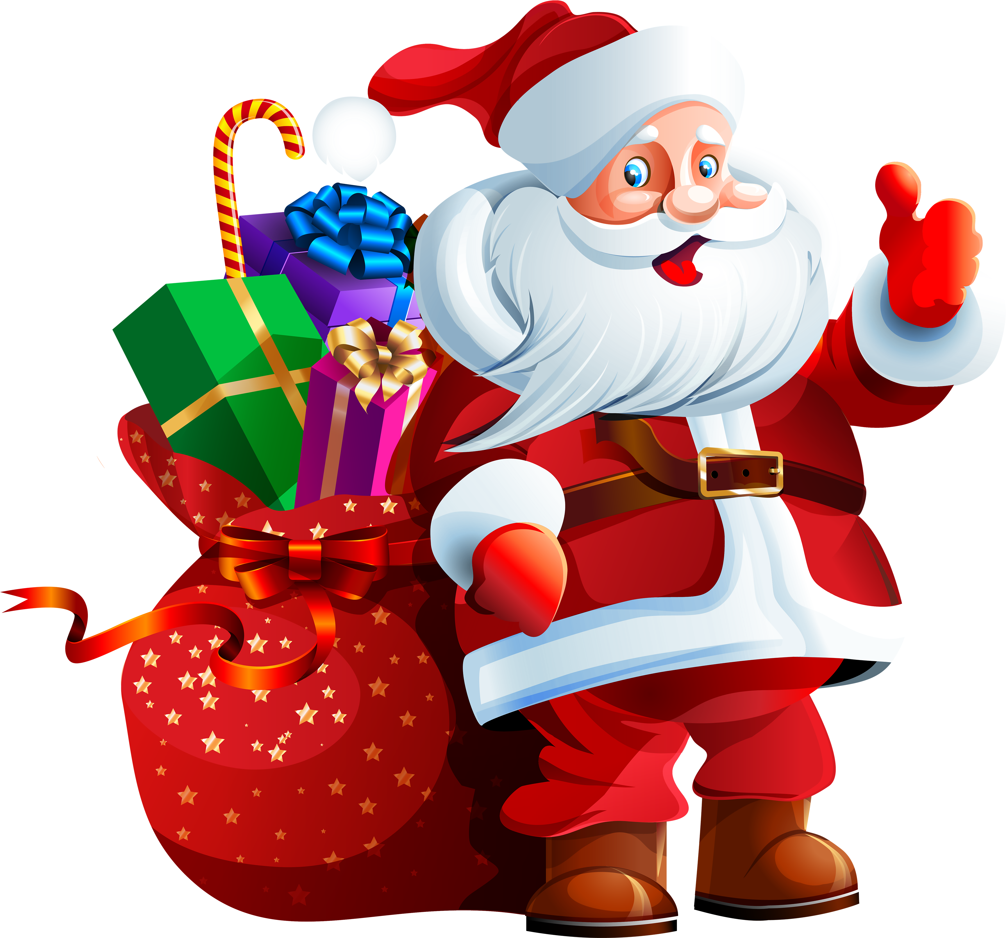 Cheerful Santa Clauswith Gifts