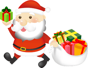 Cheerful Santa Clauswith Gifts