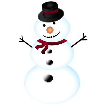 Cheerful Snowman Graphic PNG with transparent background
