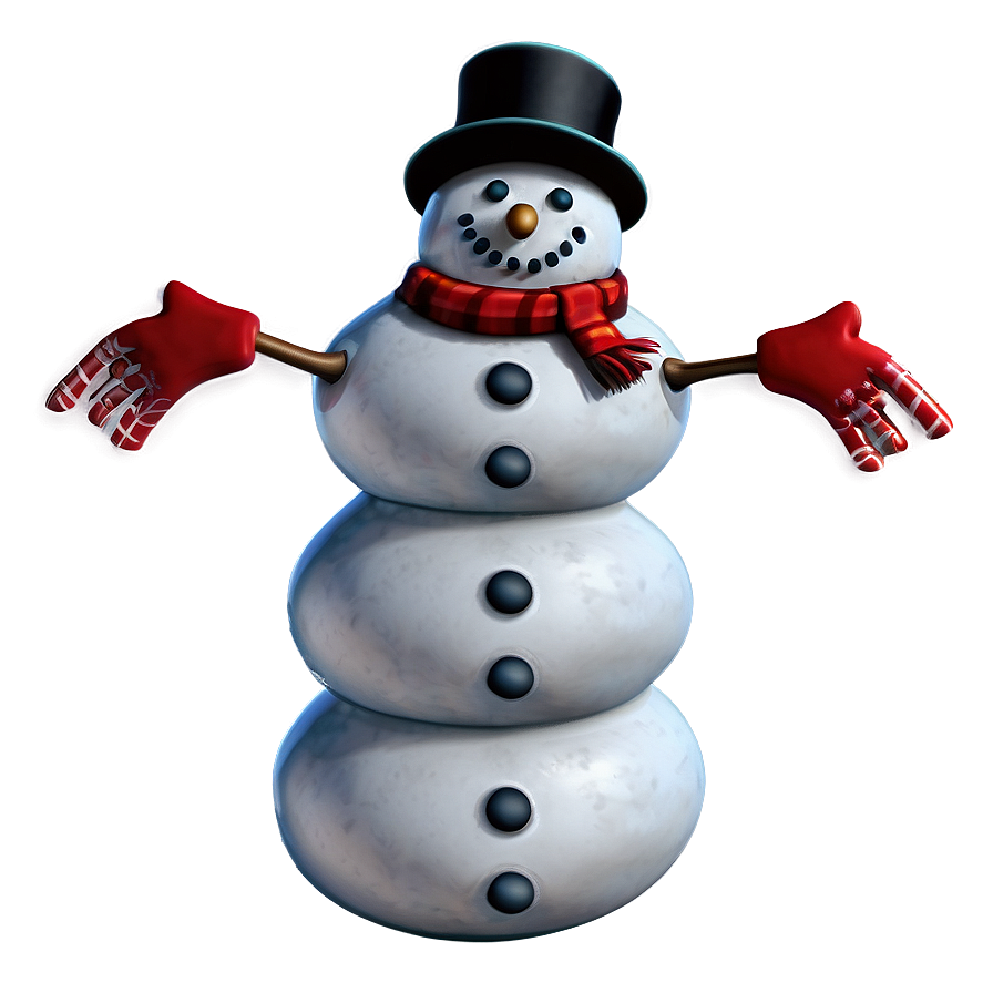 Cheerful Snowman Greeting Png 36