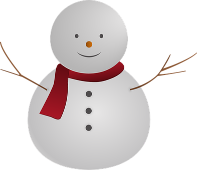 Cheerful Snowman Illustration PNG with transparent background