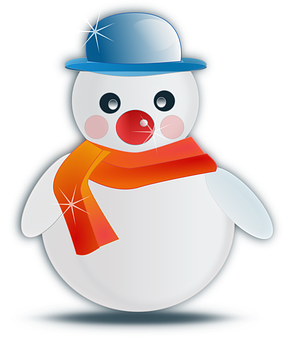 Cheerful Snowman Illustration PNG with transparent background