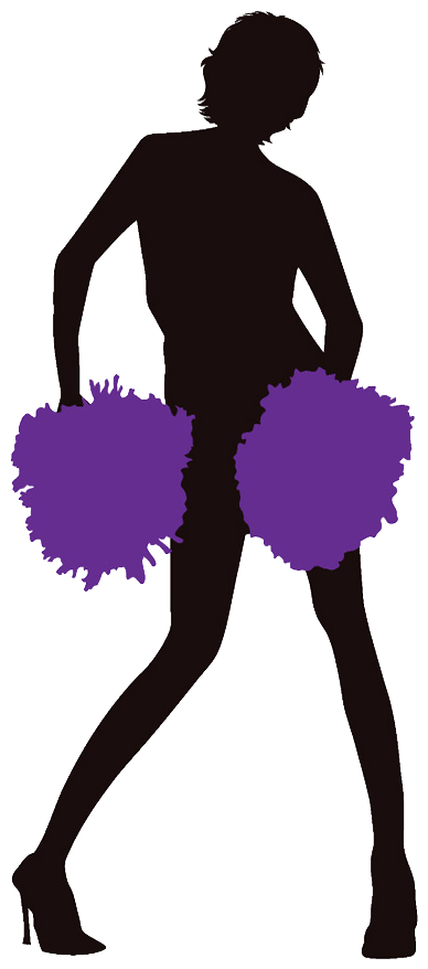 Cheerleader Silhouettewith Pom Poms