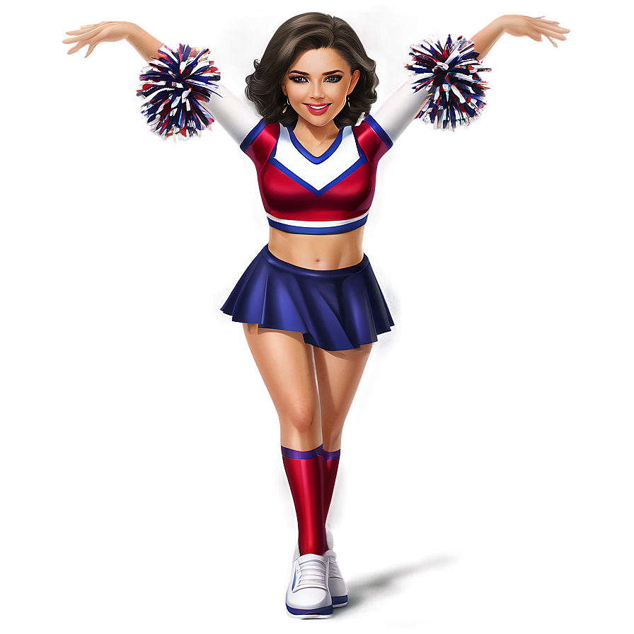 Cheerleader With Pom Poms Png 05252024