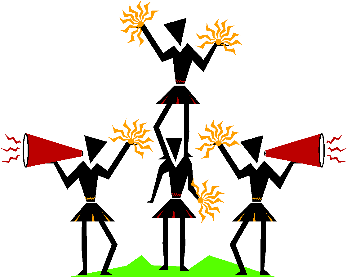 Cheerleading Stunt Performance PNG with transparent background