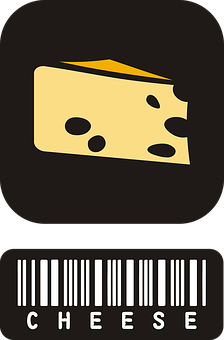 Cheese Barcode Graphic PNG with transparent background