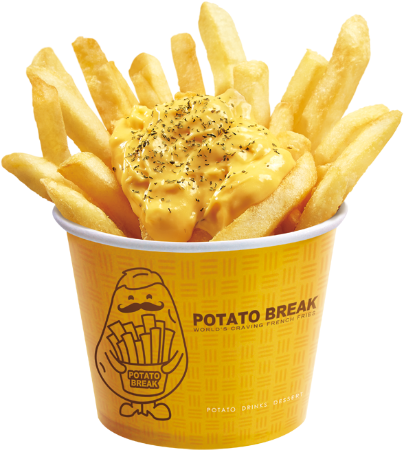Cheese Covered Friesin Cup PNG with transparent background