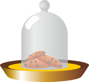 Cheese Wedge Under Glass Dome PNG with transparent background