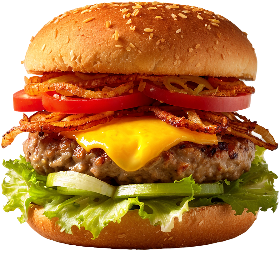 Cheeseburger With Crispy Onion Png 05242024