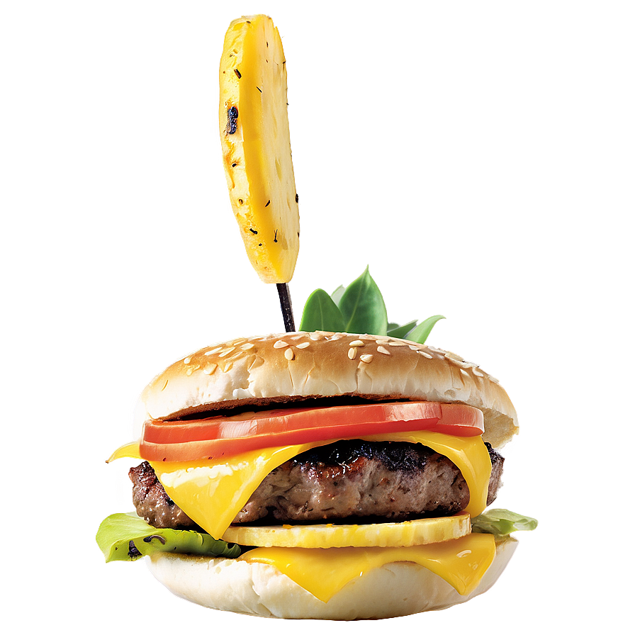 Cheeseburger With Grilled Pineapple Png Xwo81