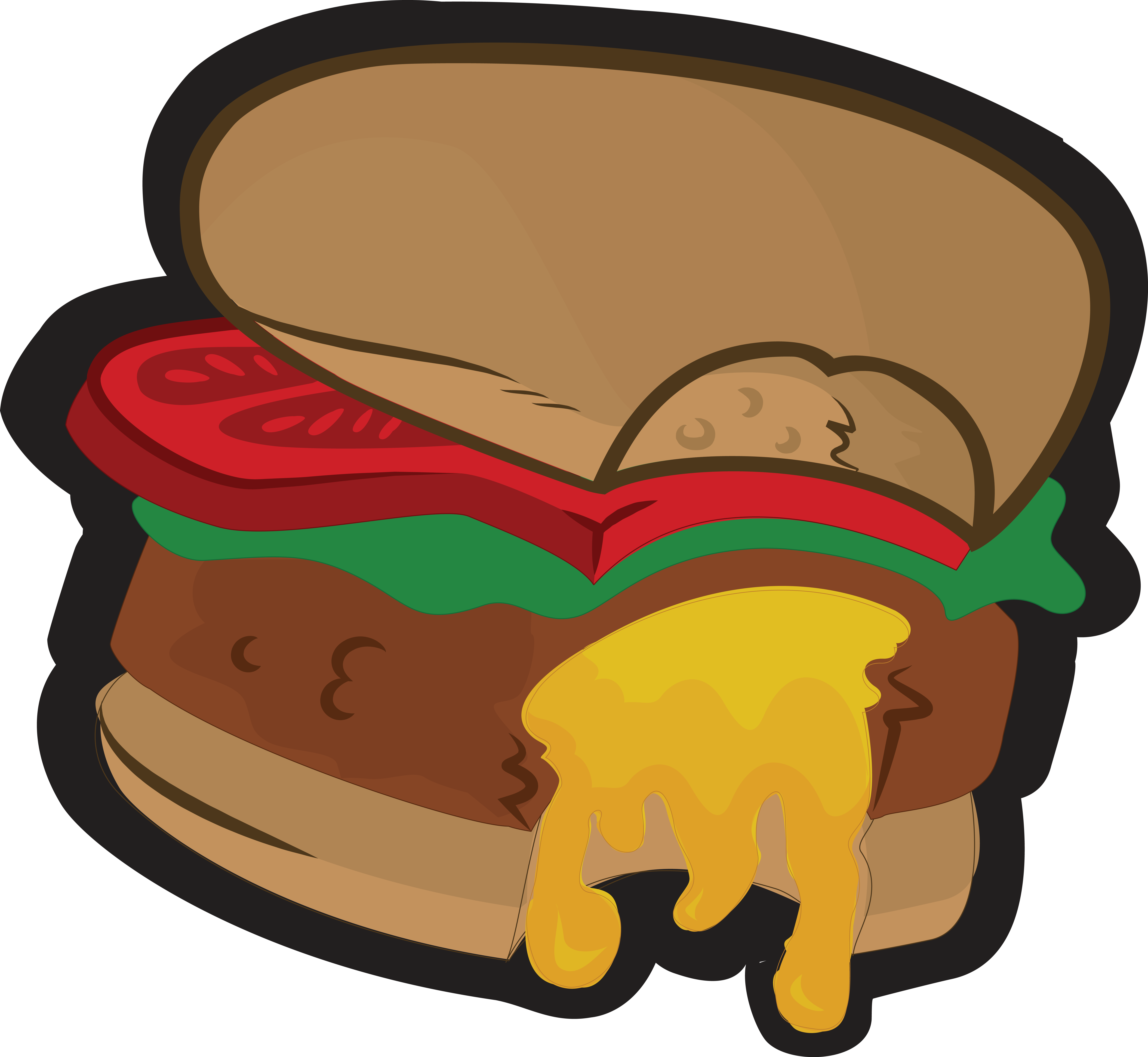 Cheesy Beef Burger Cartoon