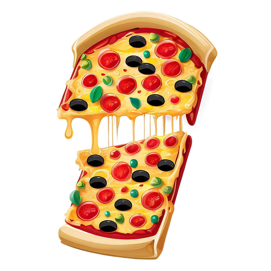 Cheesy Pizza Cartoon Graphic Png Cvw80