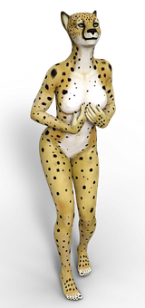Cheetah Humanoid Artwork PNG with transparent background