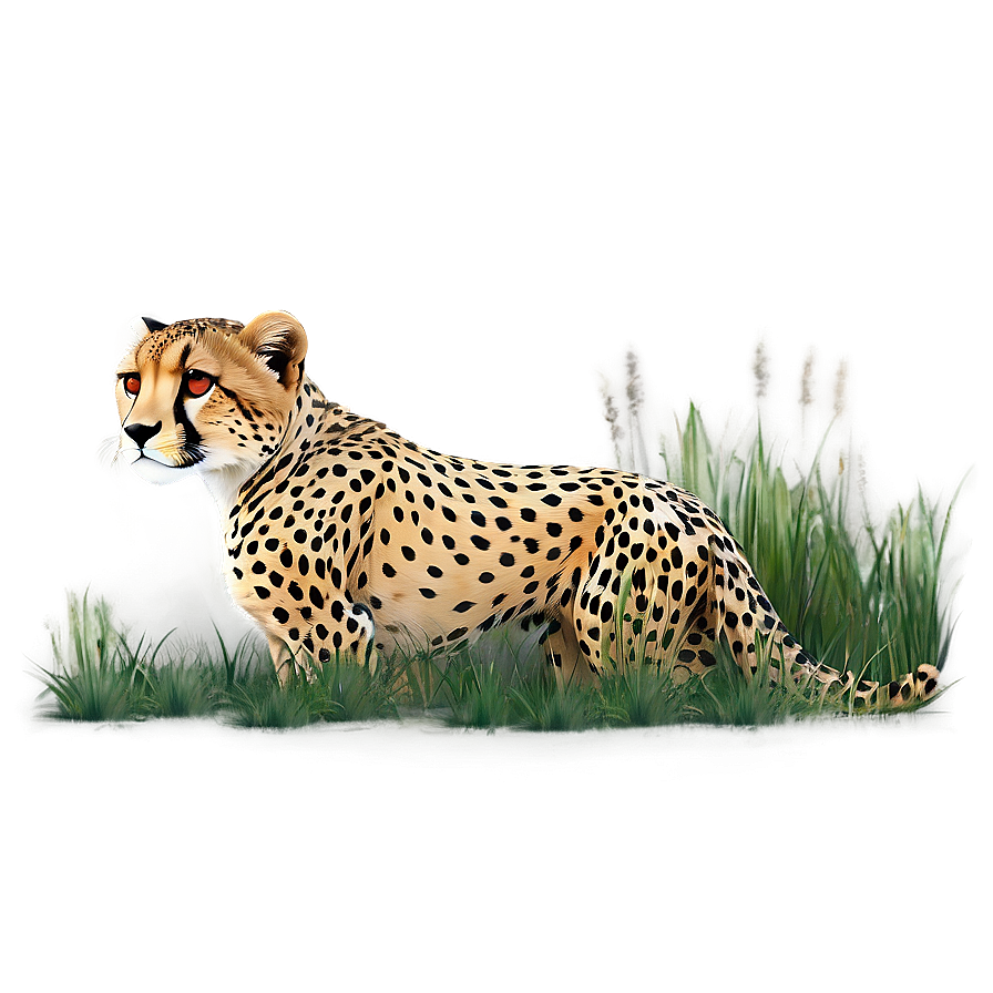 Cheetah In Grassland Png 42