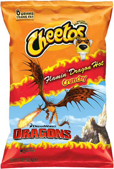 Cheetos Flamin Dragon Hot Crunchy Snack Package