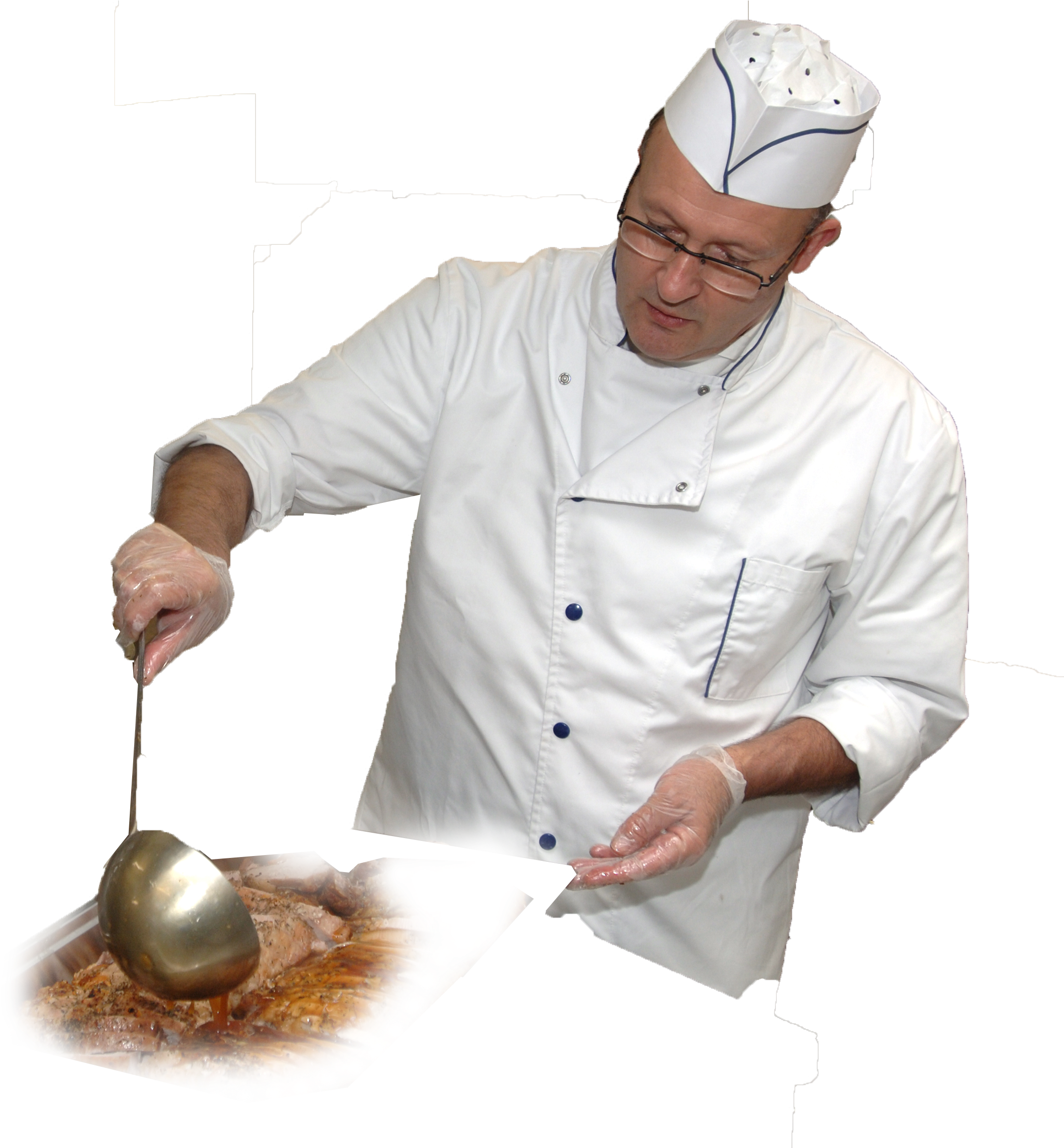 Chef Carving Meat PNG with transparent background
