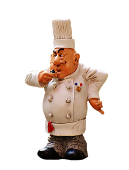 Chef Figurine Tasting Food PNG with transparent background