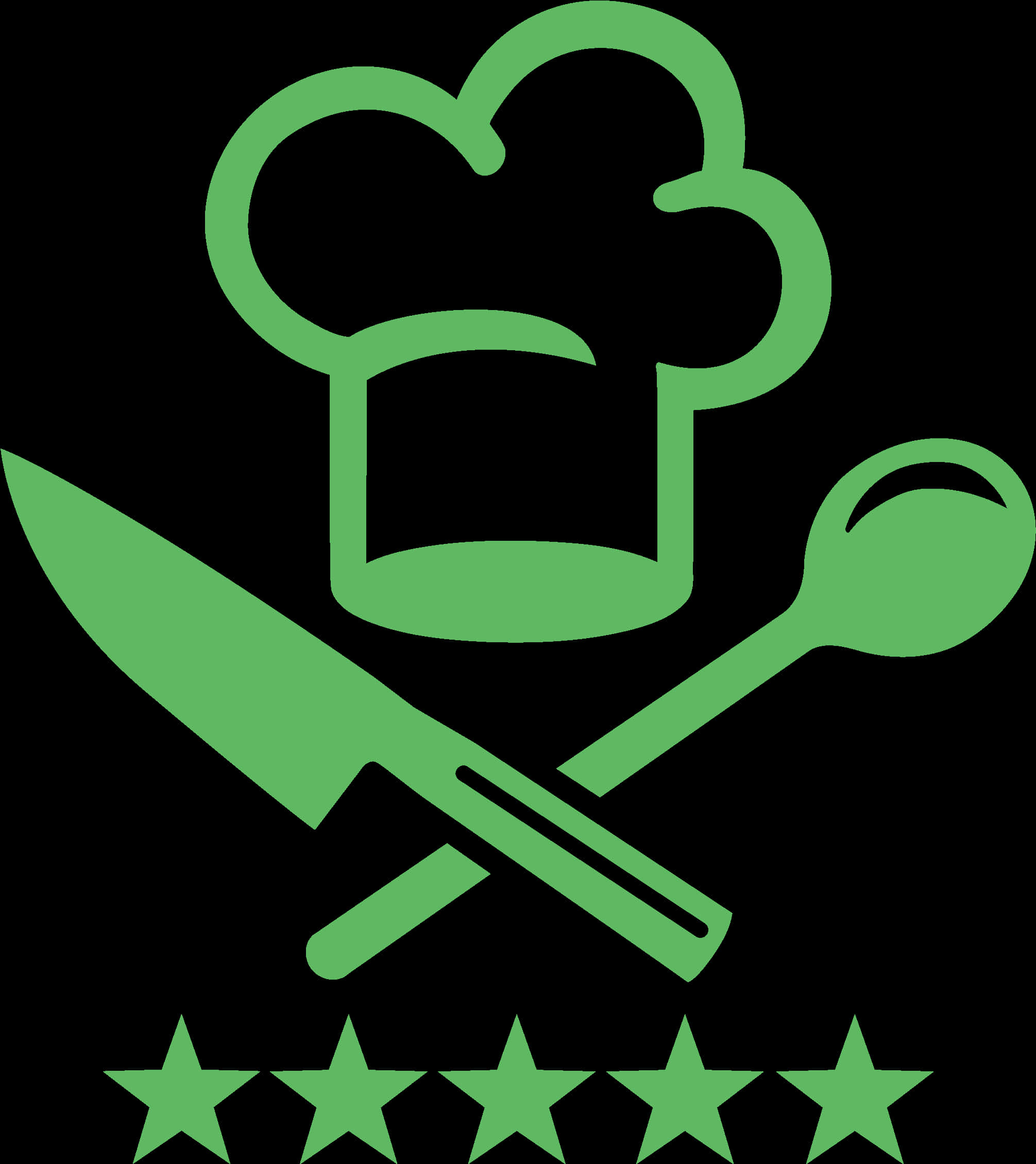 Chef Hat Knife Spoon Rating Stars Graphic PNG image with a transparent background, free high-resolution download
