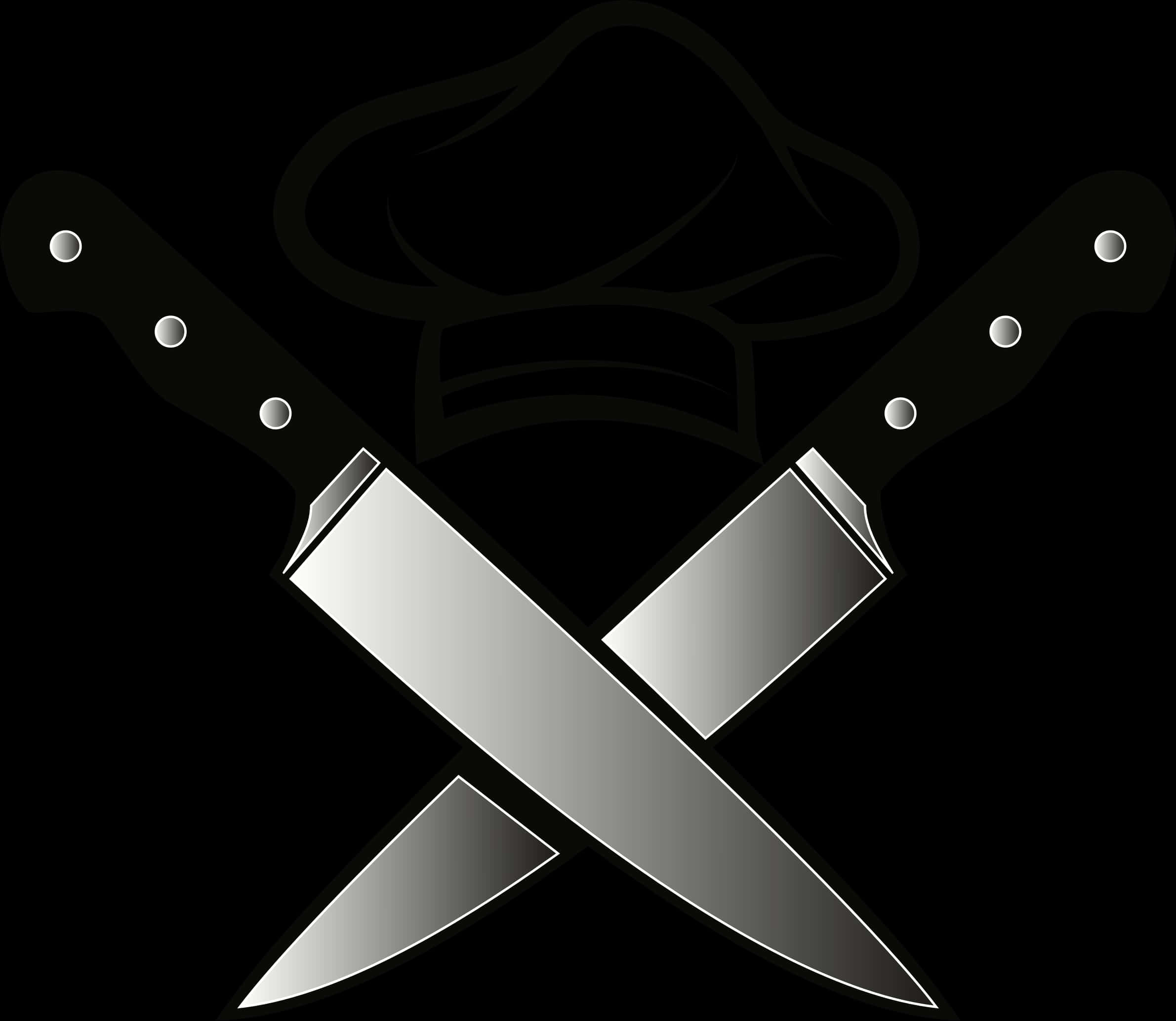 Chef Hatand Crossed Knives Logo PNG image with a transparent background, free high-resolution download