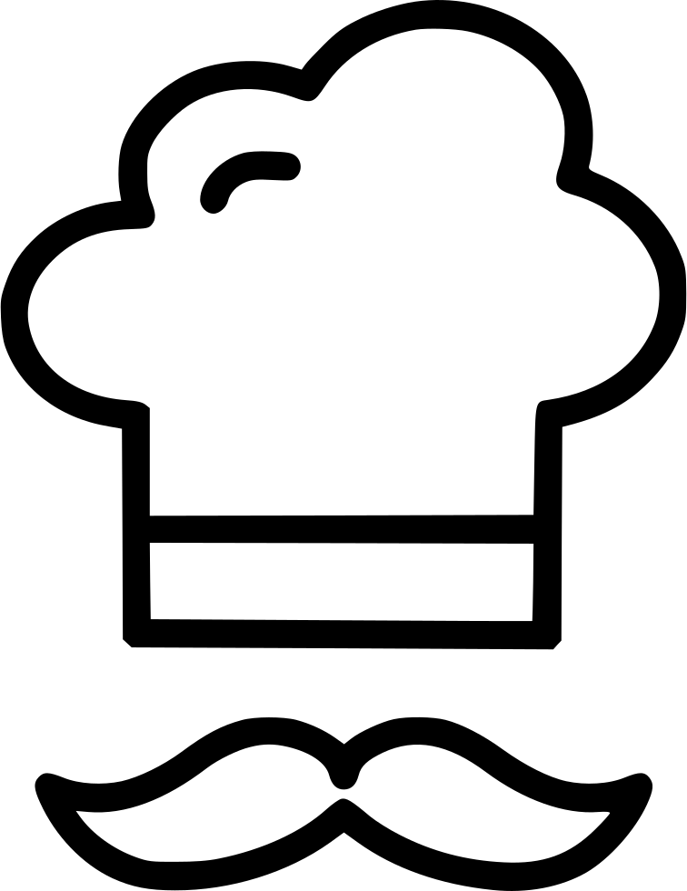 Chef Hatand Mustache Icon PNG with transparent background