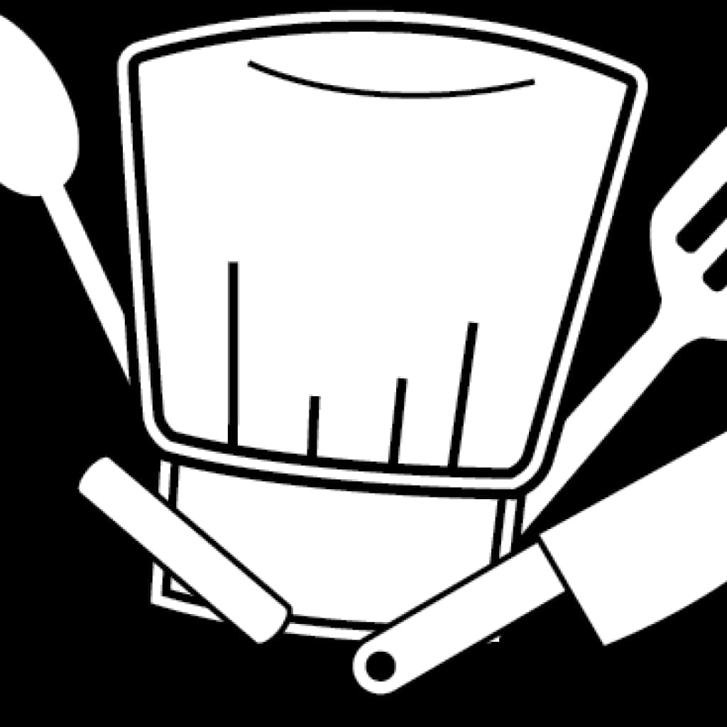 Chef Hatand Utensils Graphic PNG image with a transparent background, free high-resolution download
