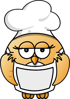 Chef Owl Cartoon Illustration