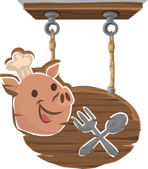 Chef Pig Signboard