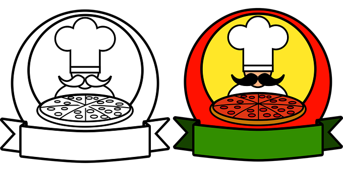 Chef Pizza Logo Comparison PNG with transparent background