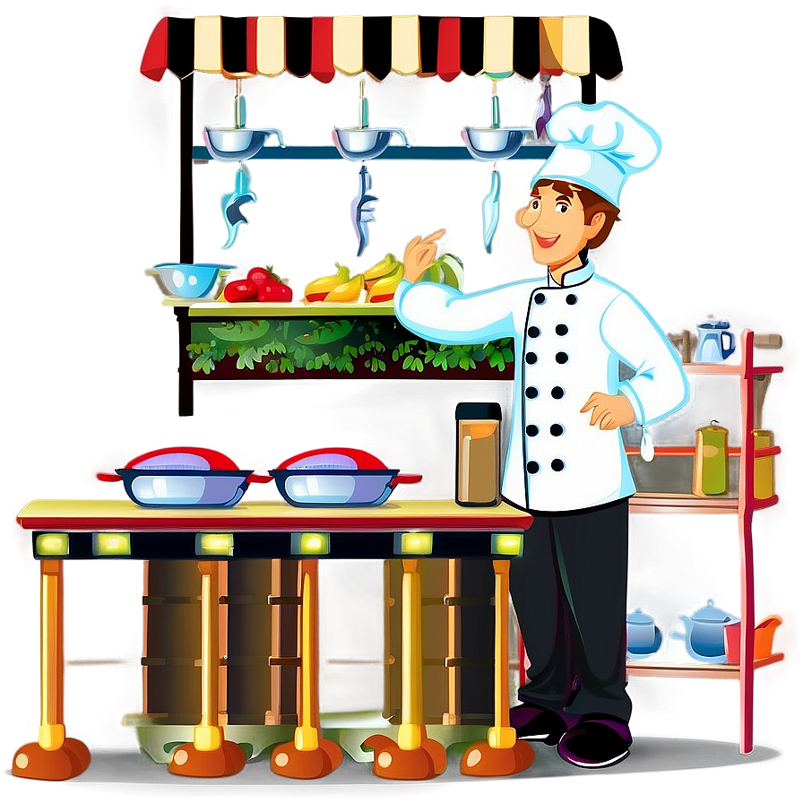 Chef Working In Kitchen Png 06202024