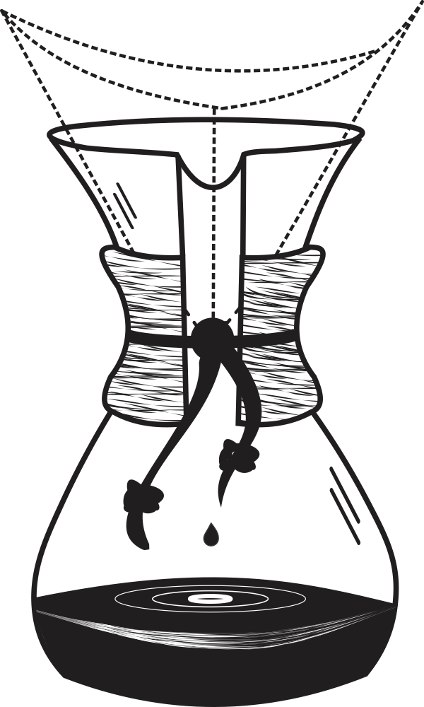 Chemex Coffee Maker Illustration PNG with transparent background