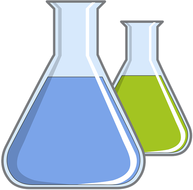 Chemistry Flaskswith Colored Liquids