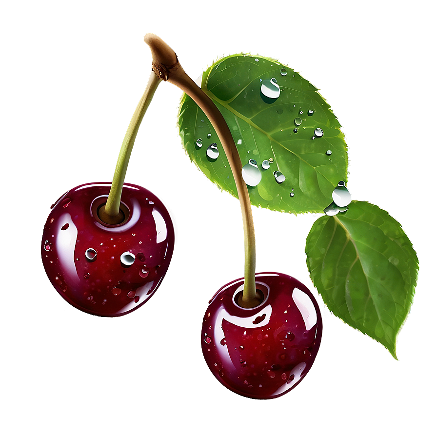 Cherries with Drops PNG rxk PNG with transparent background