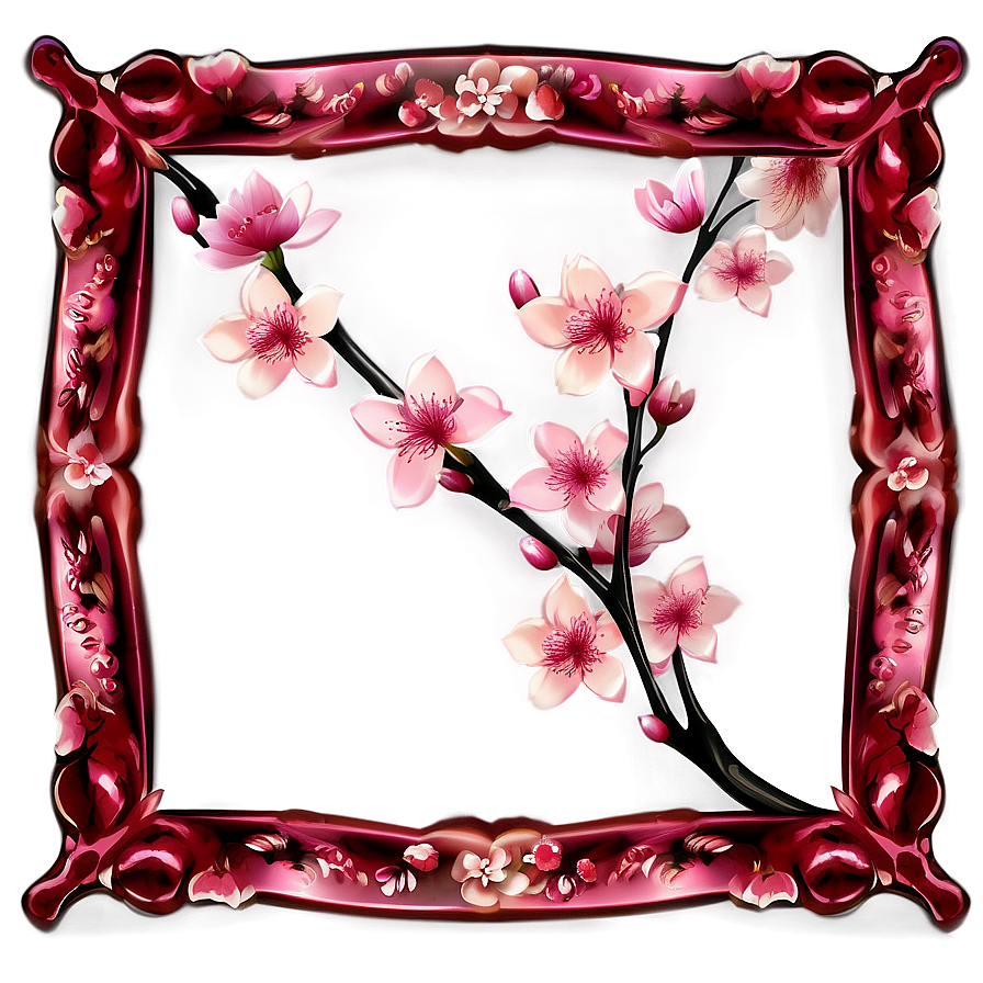 Cherry Blossom Frame Border Png Nvk