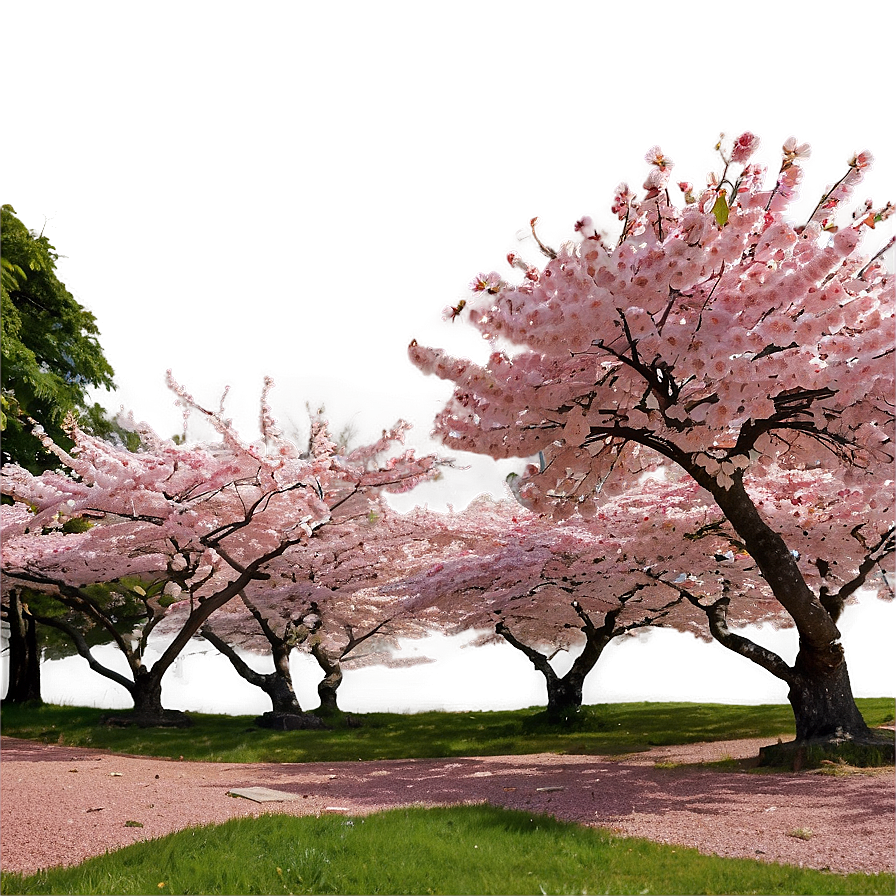 Cherry Blossom Garden Panorama Png Xdv30