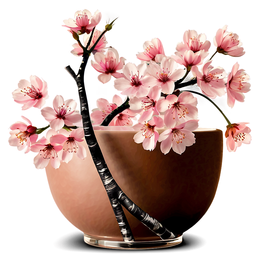 Cherry Blossom In Vase Png Dab