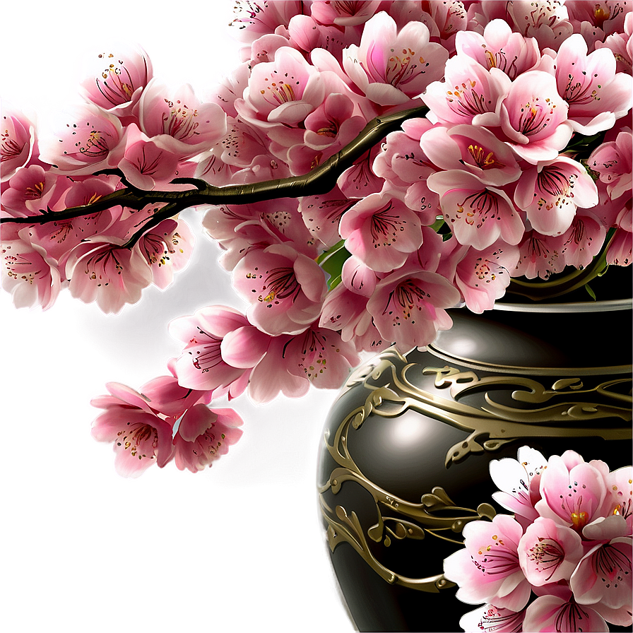 Cherry Blossom In Vase Png Xkb94