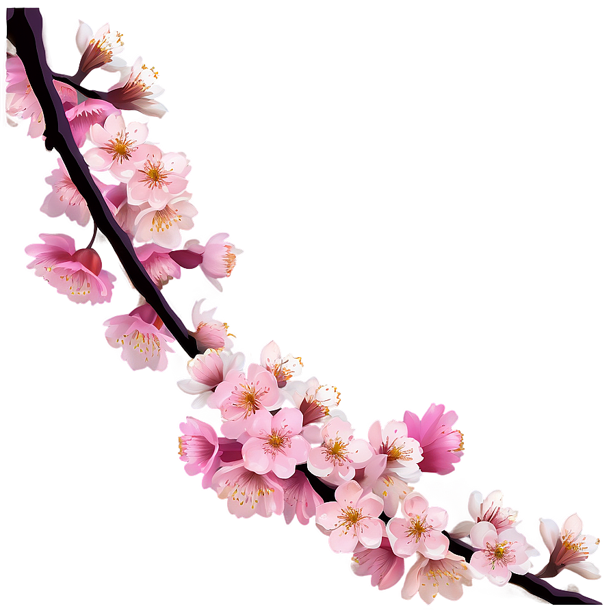 Cherry Blossom Night View PNG ofi PNG with transparent background